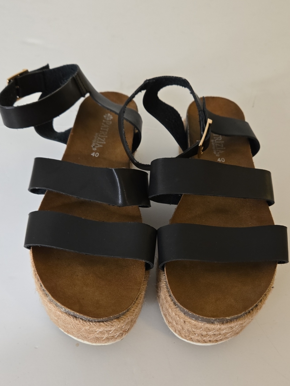 Spring Step Black Espadrille Platform Sandals size EU40